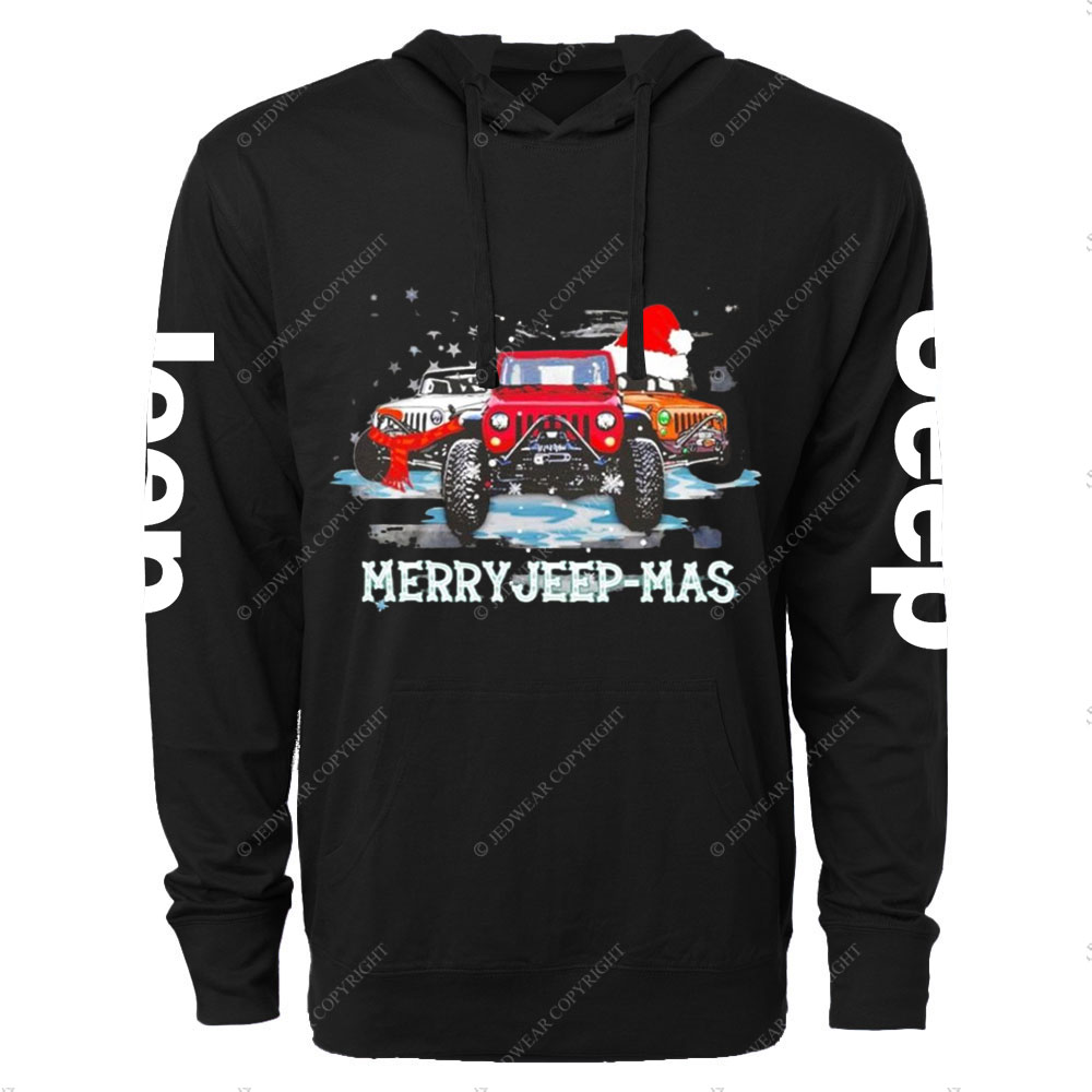 Merry Jp-mas Christmas USA Flag Oversized Lightweight Hoodie