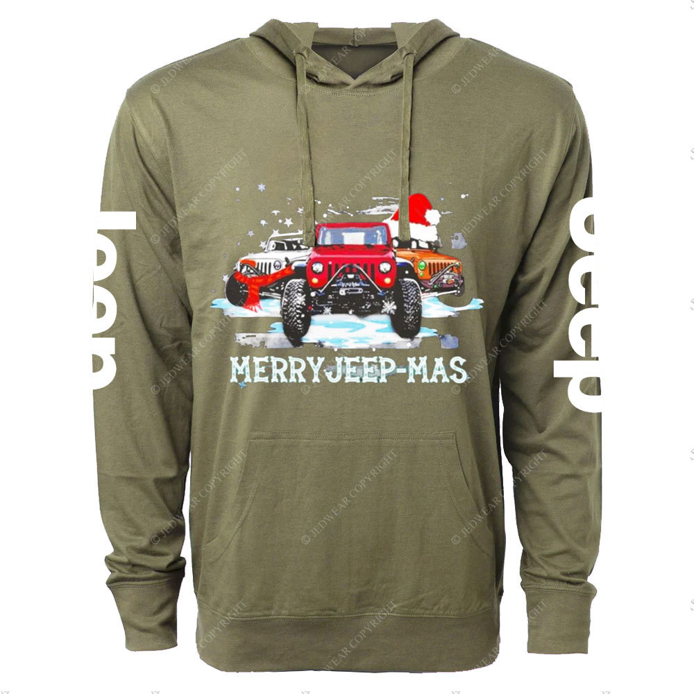 Merry Jp-mas Christmas USA Flag Oversized Lightweight Hoodie