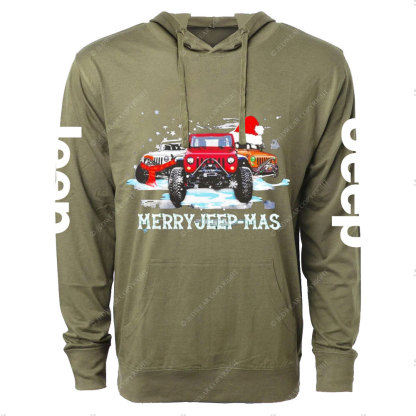 Merry Jp-mas Christmas USA Flag Oversized Lightweight Hoodie