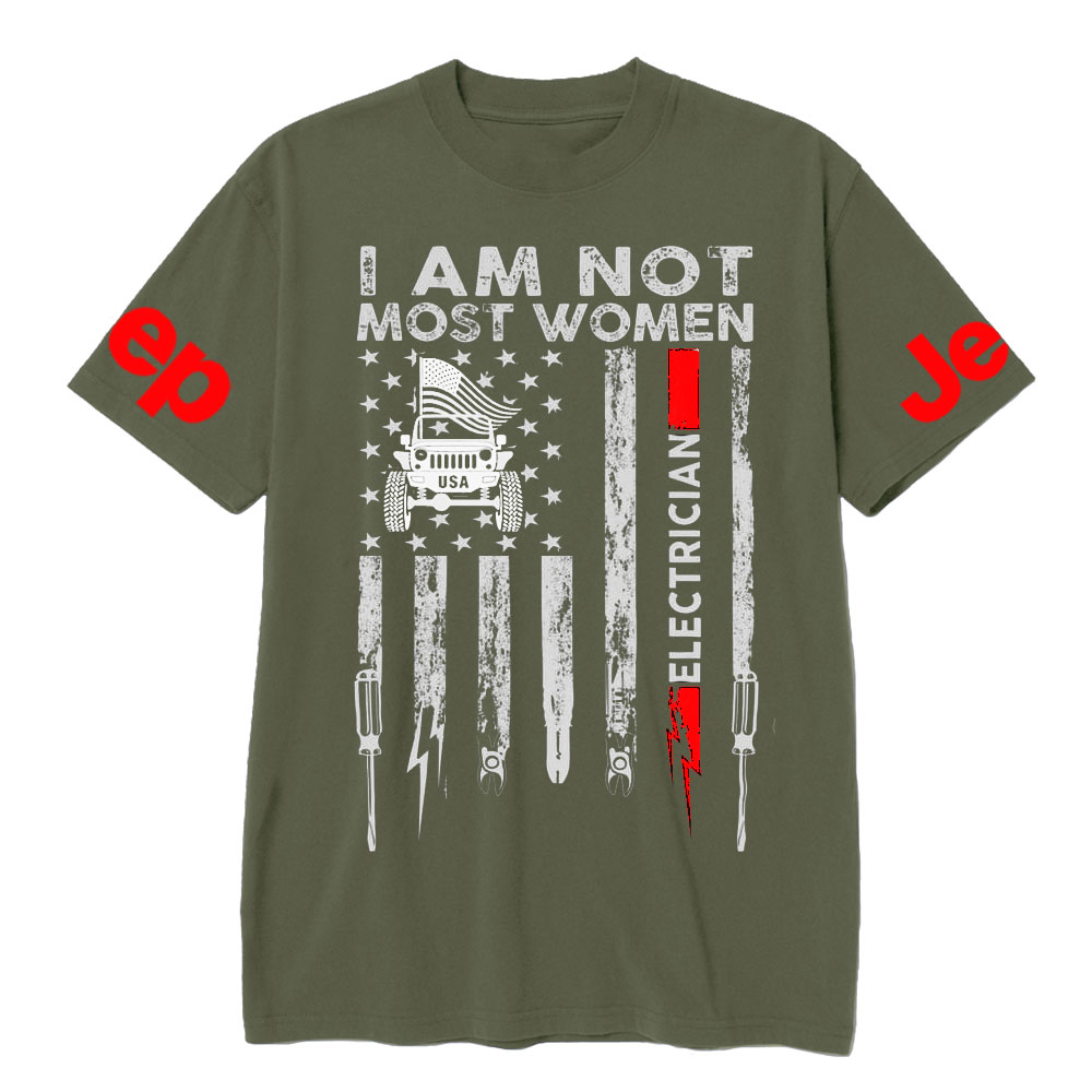 I Am Not Most Women Electrician Jp Flag T-shirt