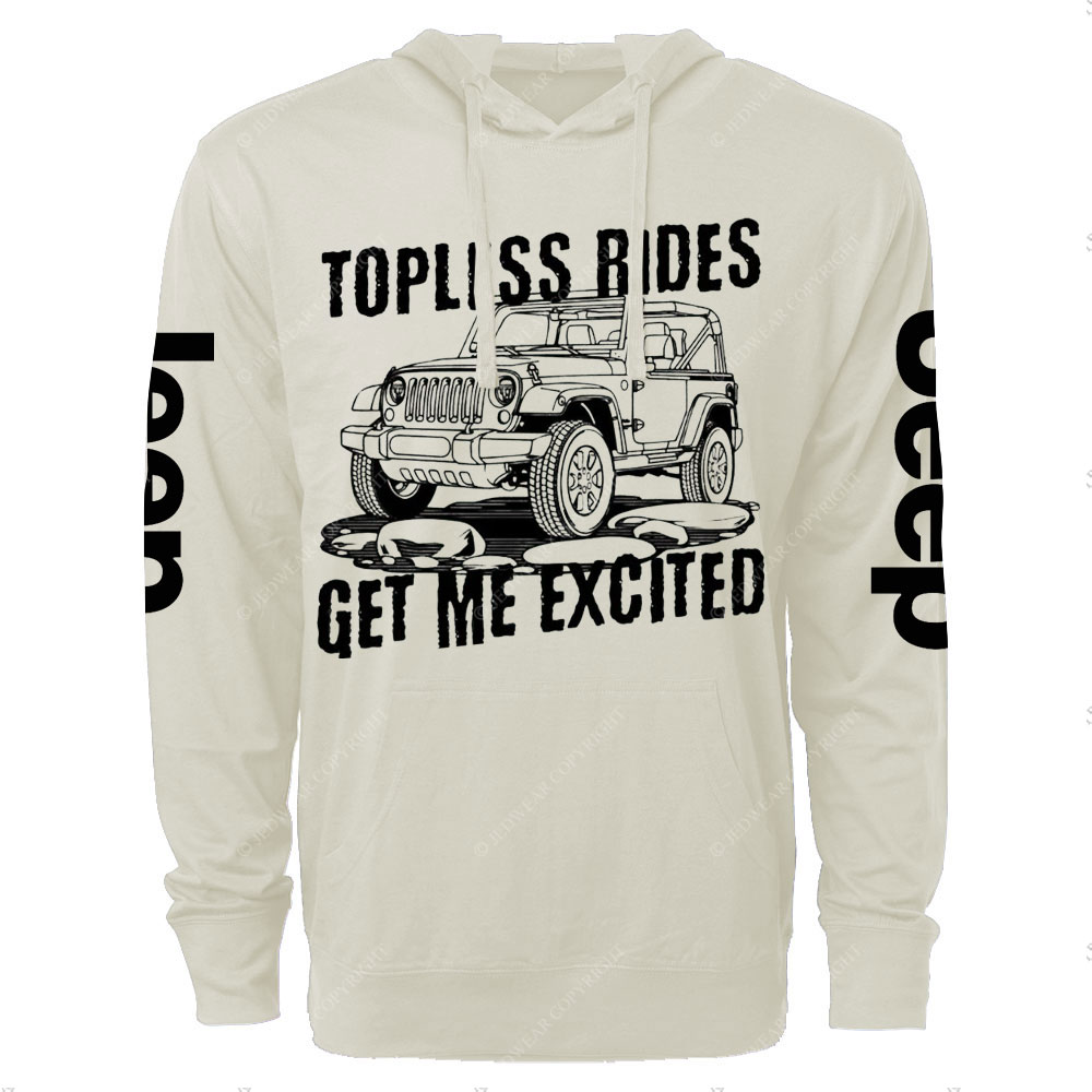 Topless Rides Get Me Excited Jp Oversized Lightweight Hoodie