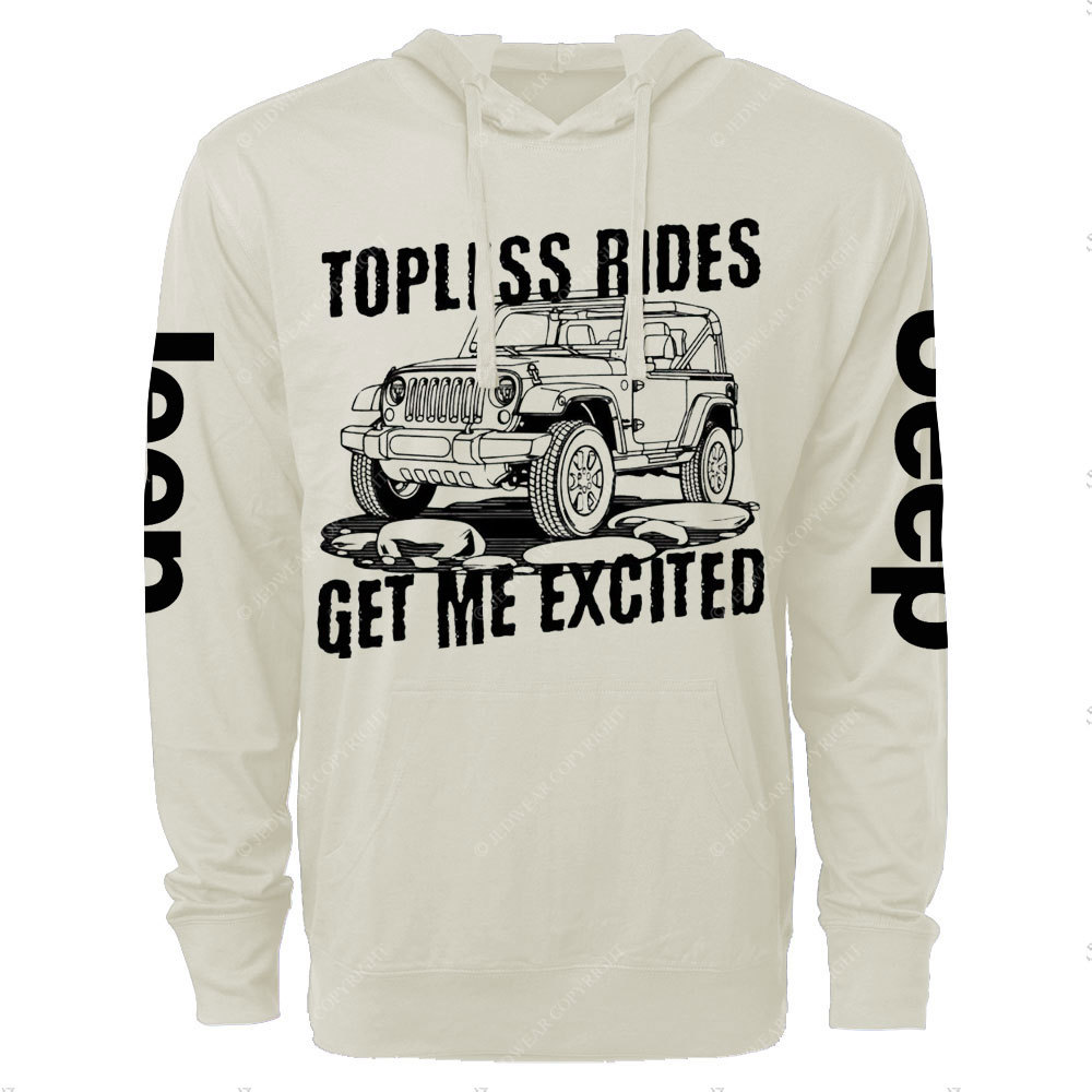 Topless Rides Get Me Excited Jp Oversized Lightweight Hoodie