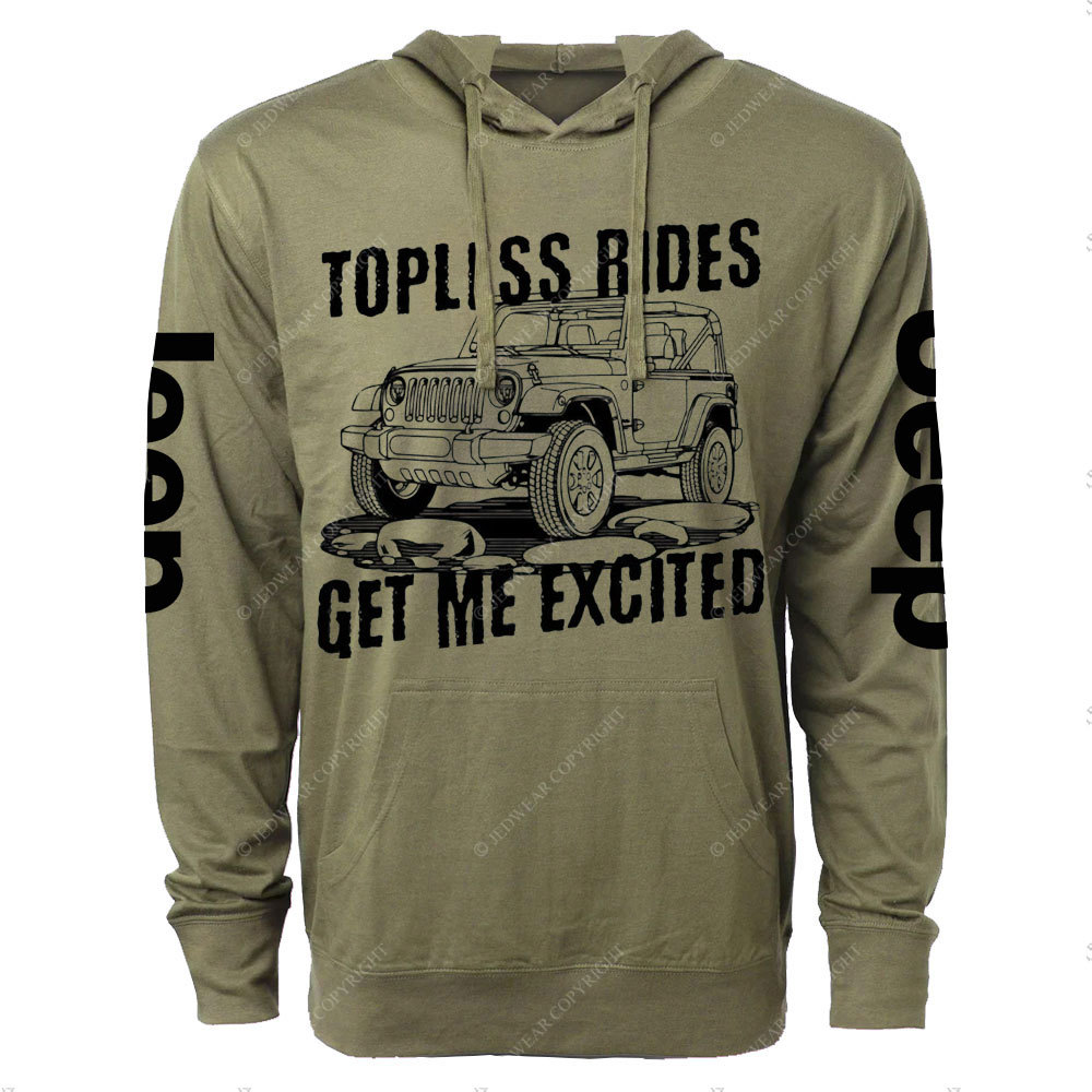 Topless Rides Get Me Excited Jp Oversized Lightweight Hoodie