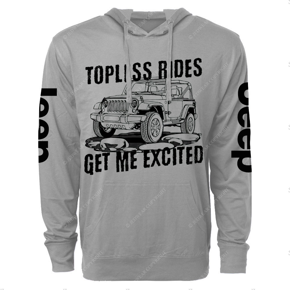 Topless Rides Get Me Excited Jp Oversized Lightweight Hoodie