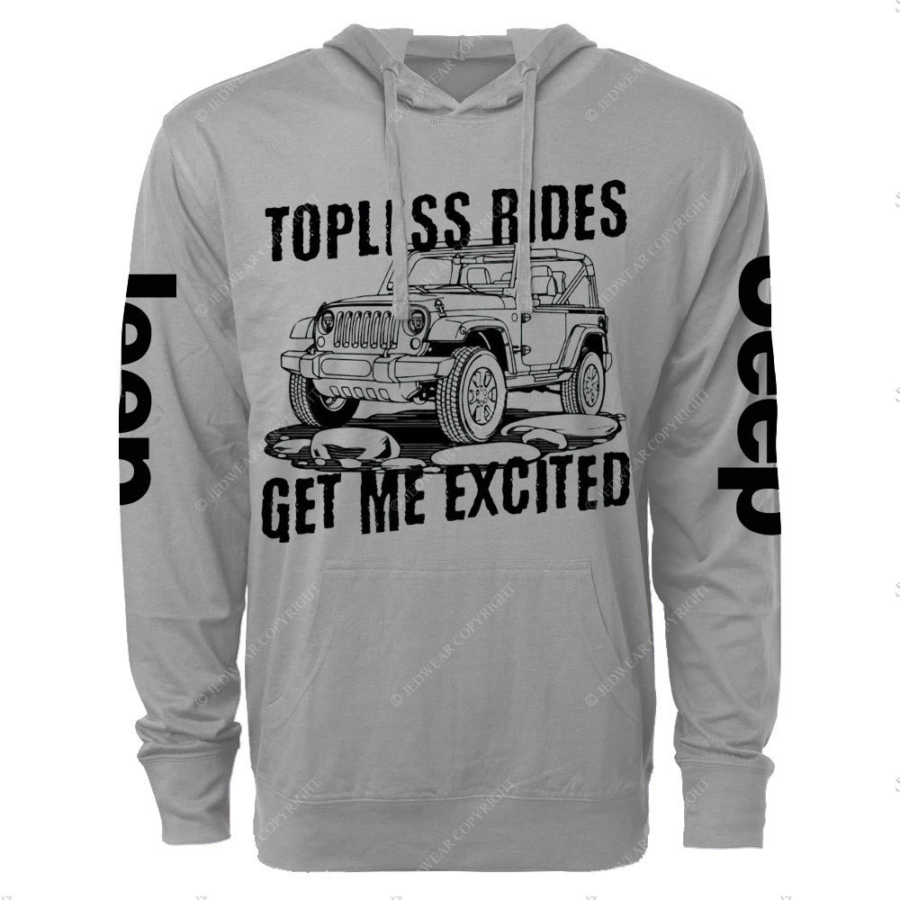 Topless Rides Get Me Excited Jp Oversized Lightweight Hoodie