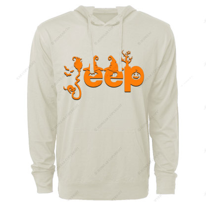Halloween Elements Orange Jp Design Oversized Lightweight Hoodie