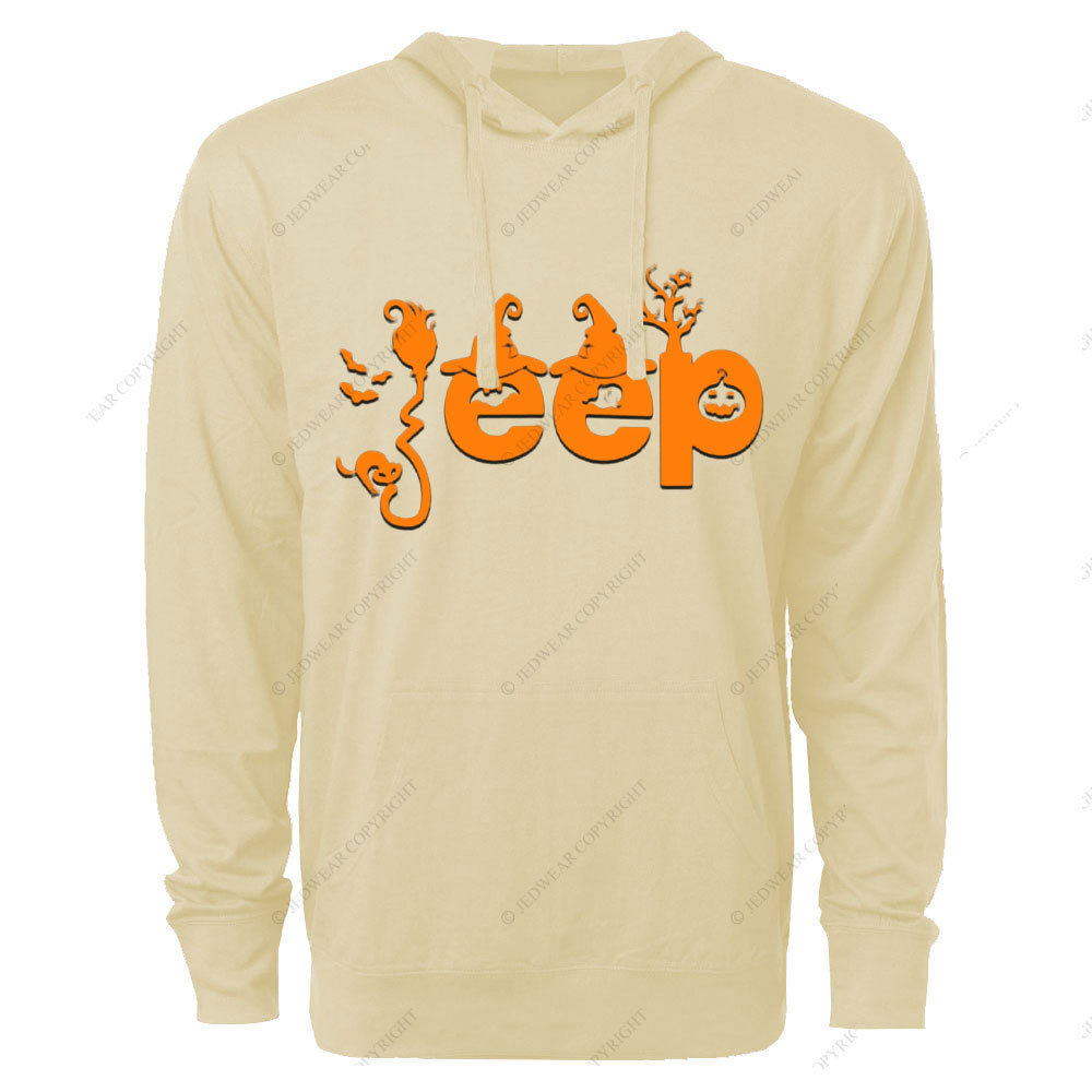 Halloween Elements Orange Jp Design Oversized Lightweight Hoodie