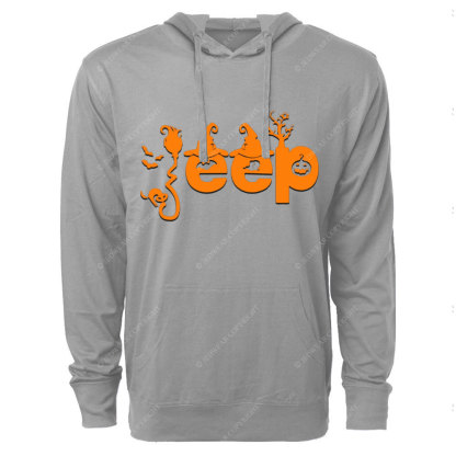 Halloween Elements Orange Jp Design Oversized Lightweight Hoodie