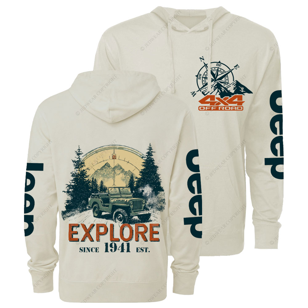 Jp Compass Forest Explore Offroad Oversized Lightweight Hoodie