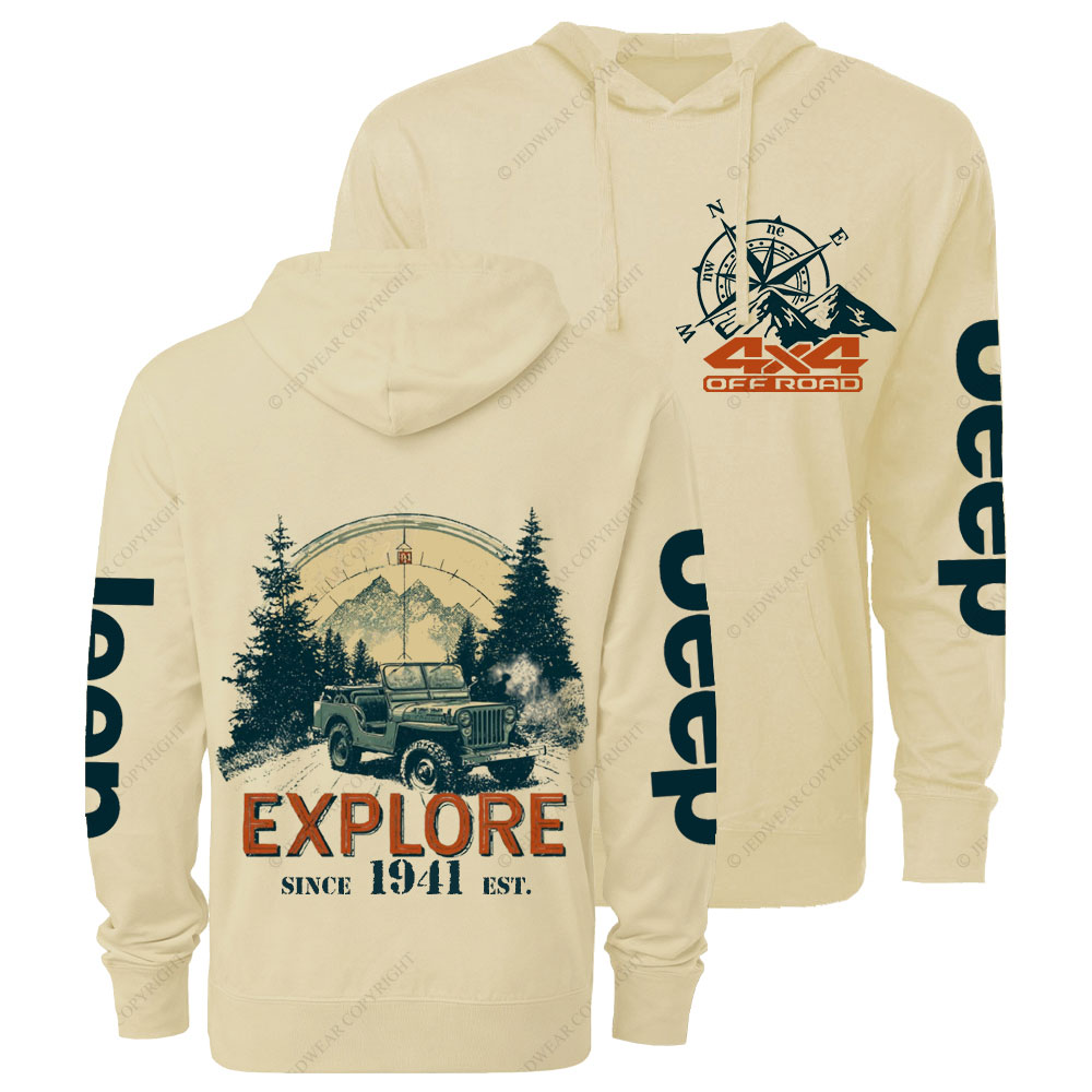 Jp Compass Forest Explore Offroad Oversized Lightweight Hoodie