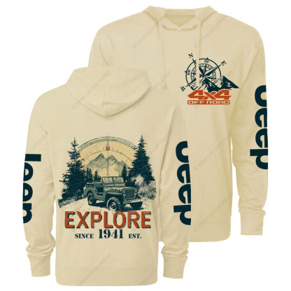 Jp Compass Forest Explore Offroad Oversized Lightweight Hoodie