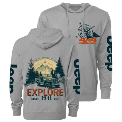 Jp Compass Forest Explore Offroad Oversized Lightweight Hoodie