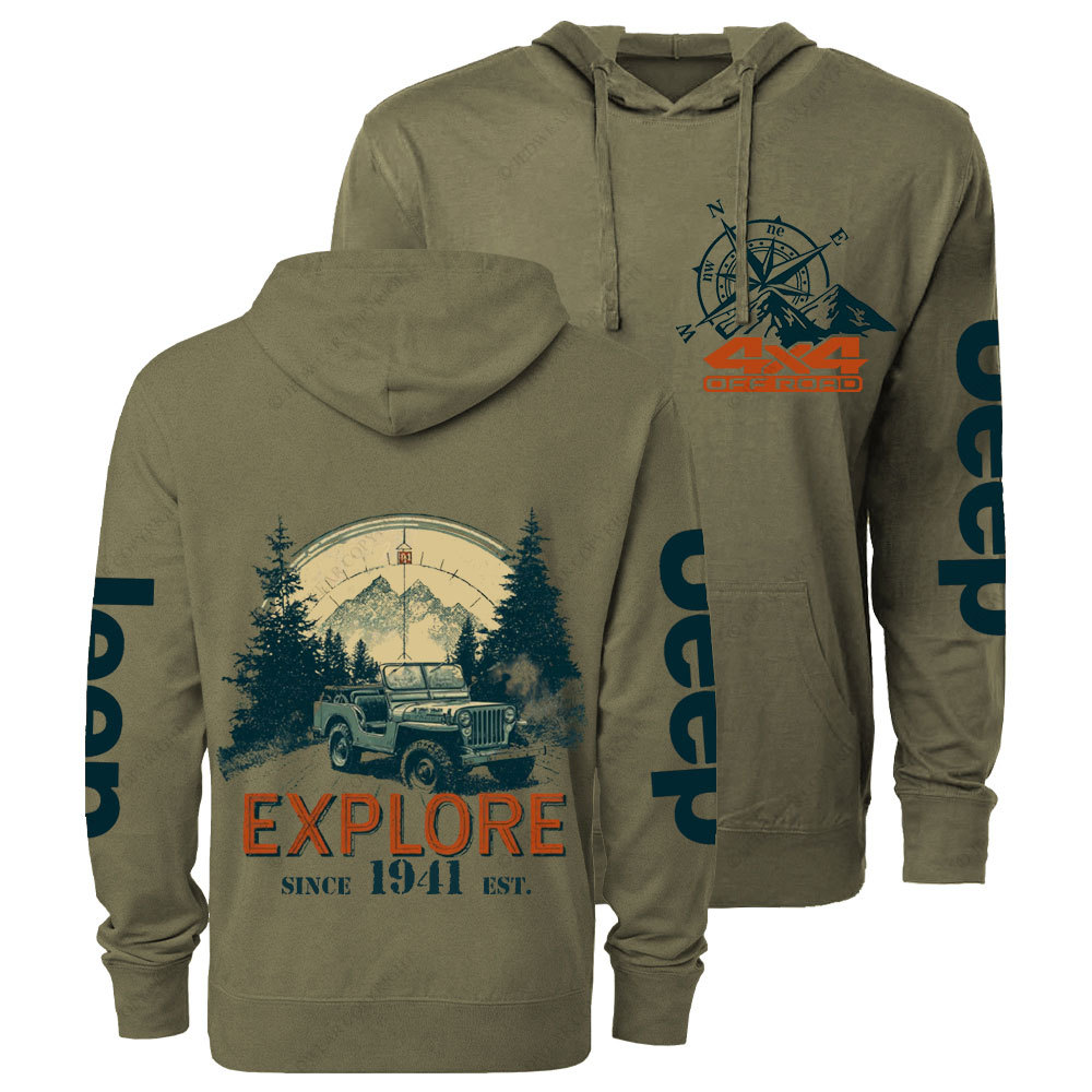 Jp Compass Forest Explore Offroad Oversized Lightweight Hoodie