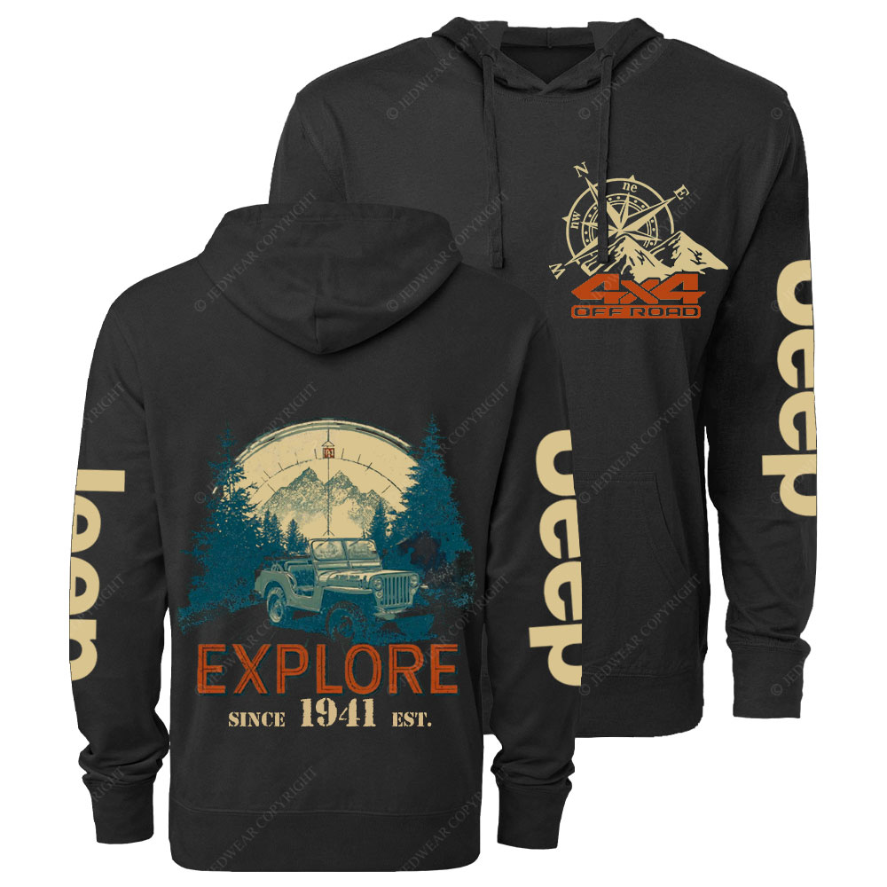 Jp Compass Forest Explore Offroad Oversized Lightweight Hoodie