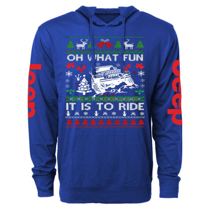 Ugly Christmas Oh What Fun It Is To Ride Jp Oversized Lightweight Hoodie