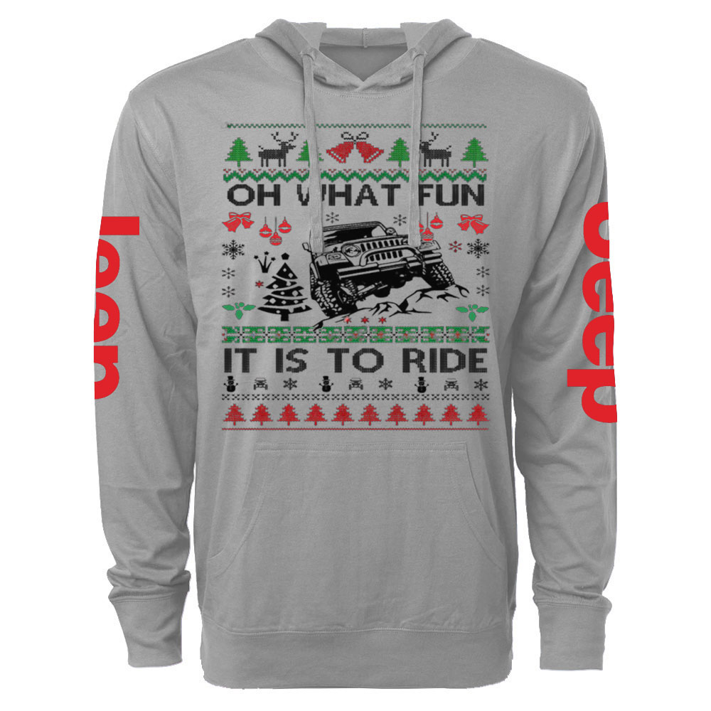Ugly Christmas Oh What Fun It Is To Ride Jp Oversized Lightweight Hoodie