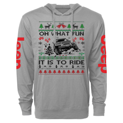 Ugly Christmas Oh What Fun It Is To Ride Jp Oversized Lightweight Hoodie