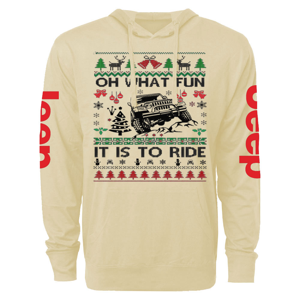 Ugly Christmas Oh What Fun It Is To Ride Jp Oversized Lightweight Hoodie