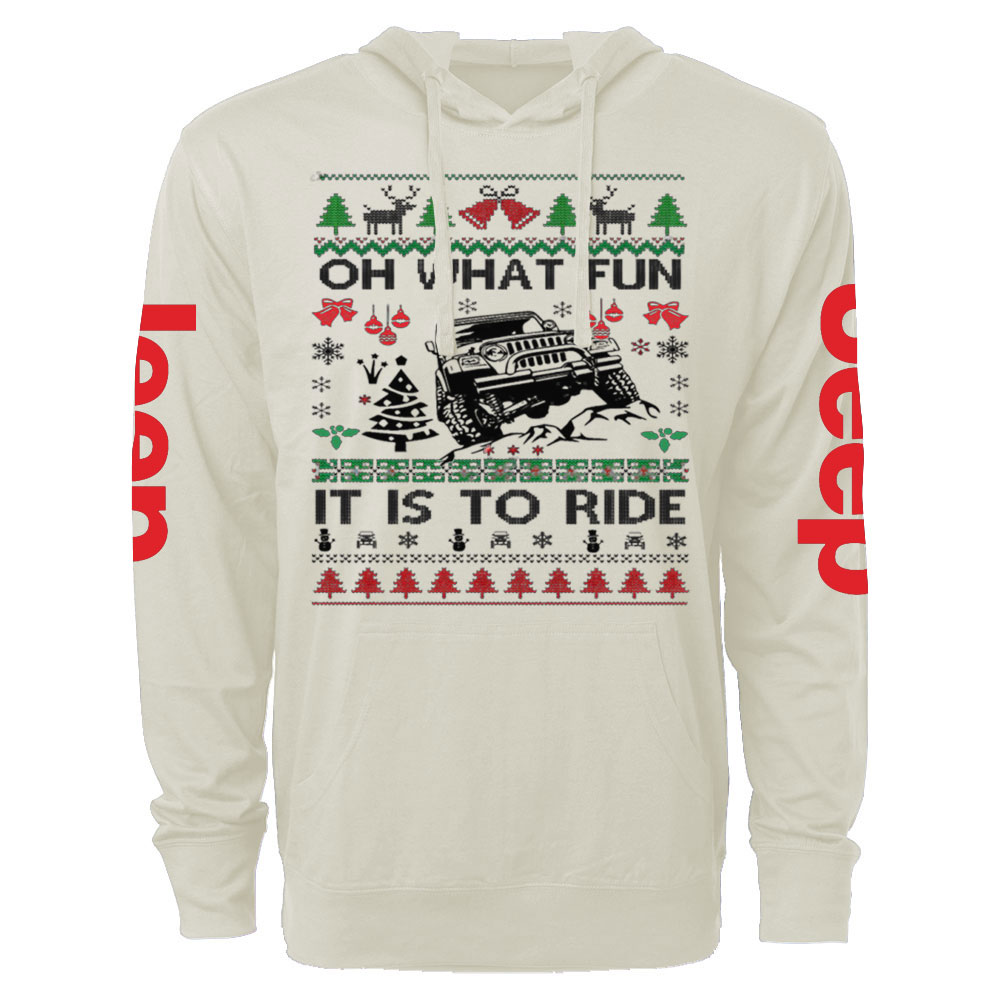 Ugly Christmas Oh What Fun It Is To Ride Jp Oversized Lightweight Hoodie