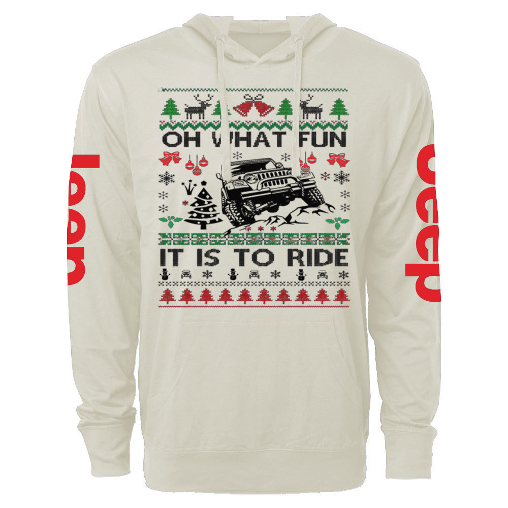Ugly Christmas Oh What Fun It Is To Ride Jp Oversized Lightweight Hoodie