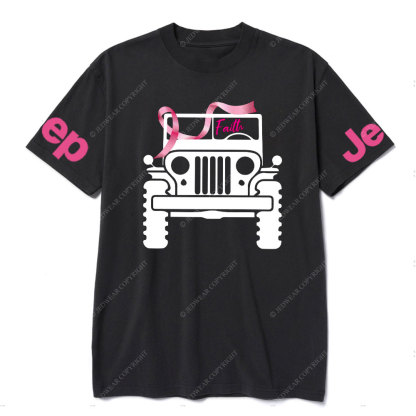 Faith Pink Ribbon Inspirational Breast Cancer Awareness T-shirt