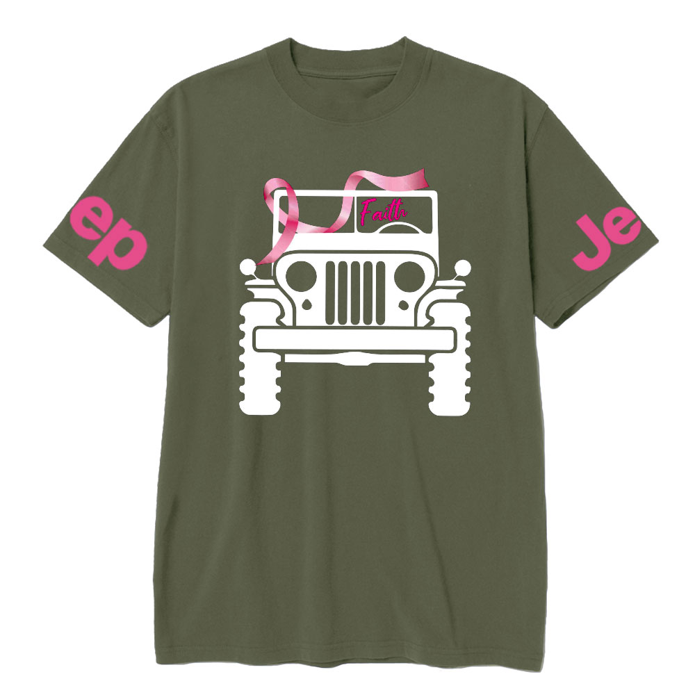 Faith Pink Ribbon Inspirational Breast Cancer Awareness T-shirt