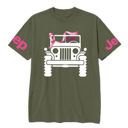 Faith Pink Ribbon Inspirational Breast Cancer Awareness T-shirt