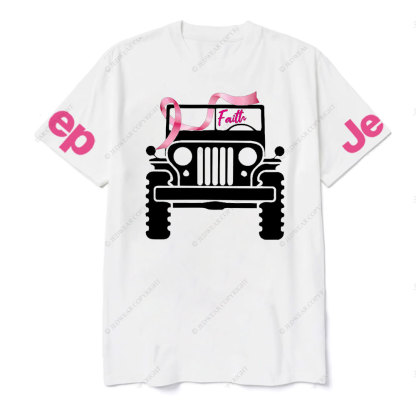 Faith Pink Ribbon Inspirational Breast Cancer Awareness T-shirt