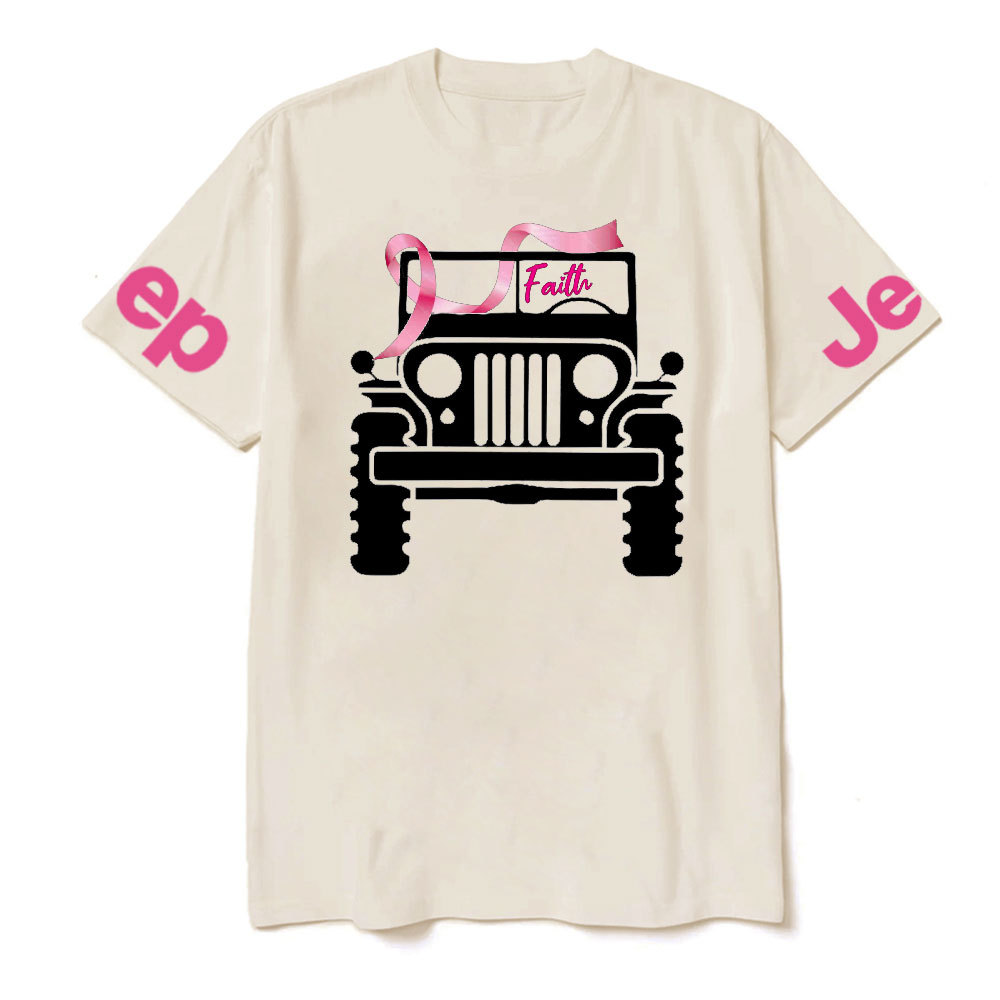 Faith Pink Ribbon Inspirational Breast Cancer Awareness T-shirt