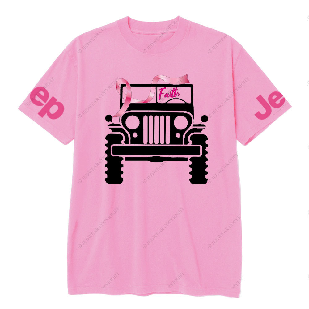 Faith Pink Ribbon Inspirational Breast Cancer Awareness T-shirt