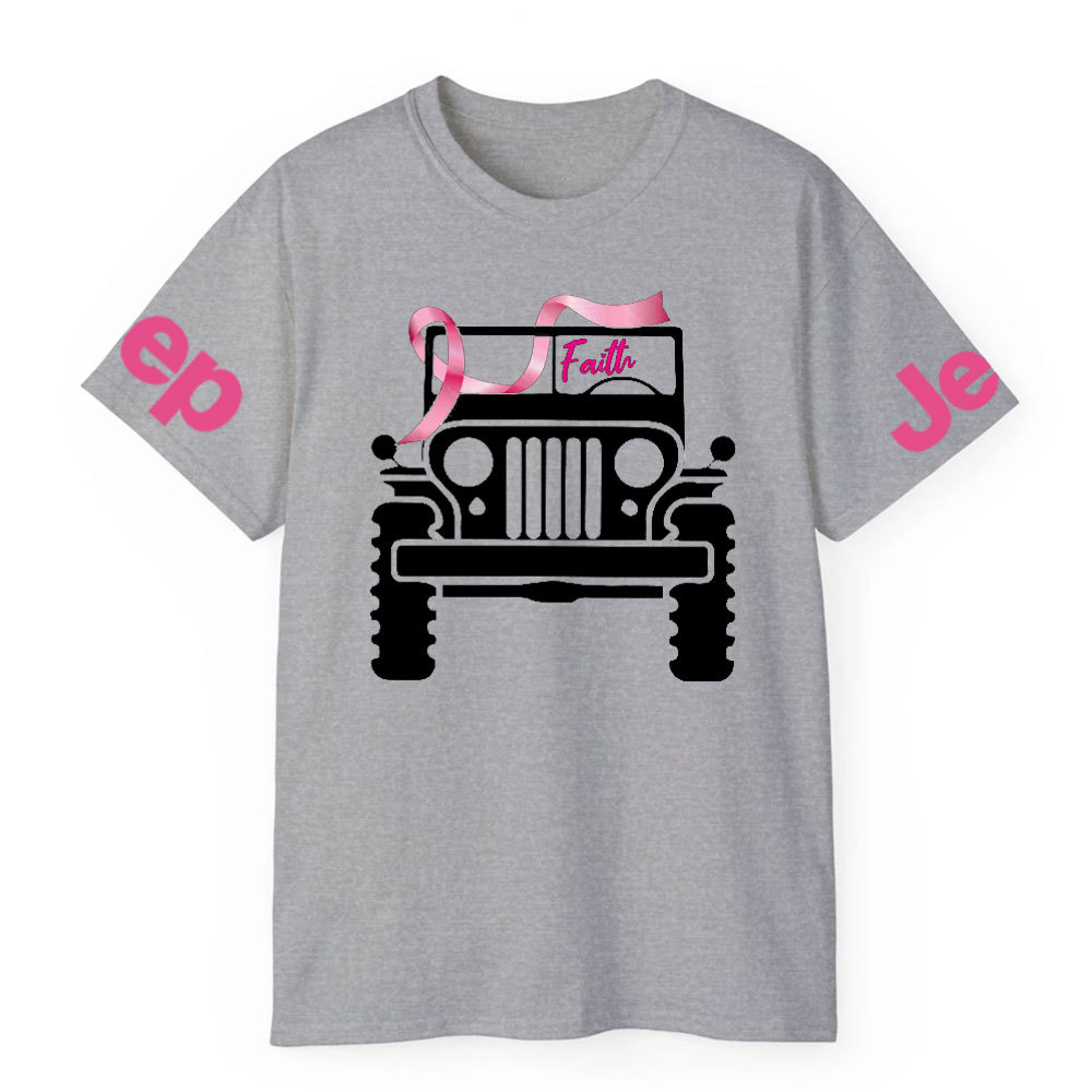 Faith Pink Ribbon Inspirational Breast Cancer Awareness T-shirt