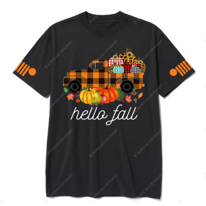 Fall Buffalo Jp Truck Leopard Pumpkin Autumn T-shirt