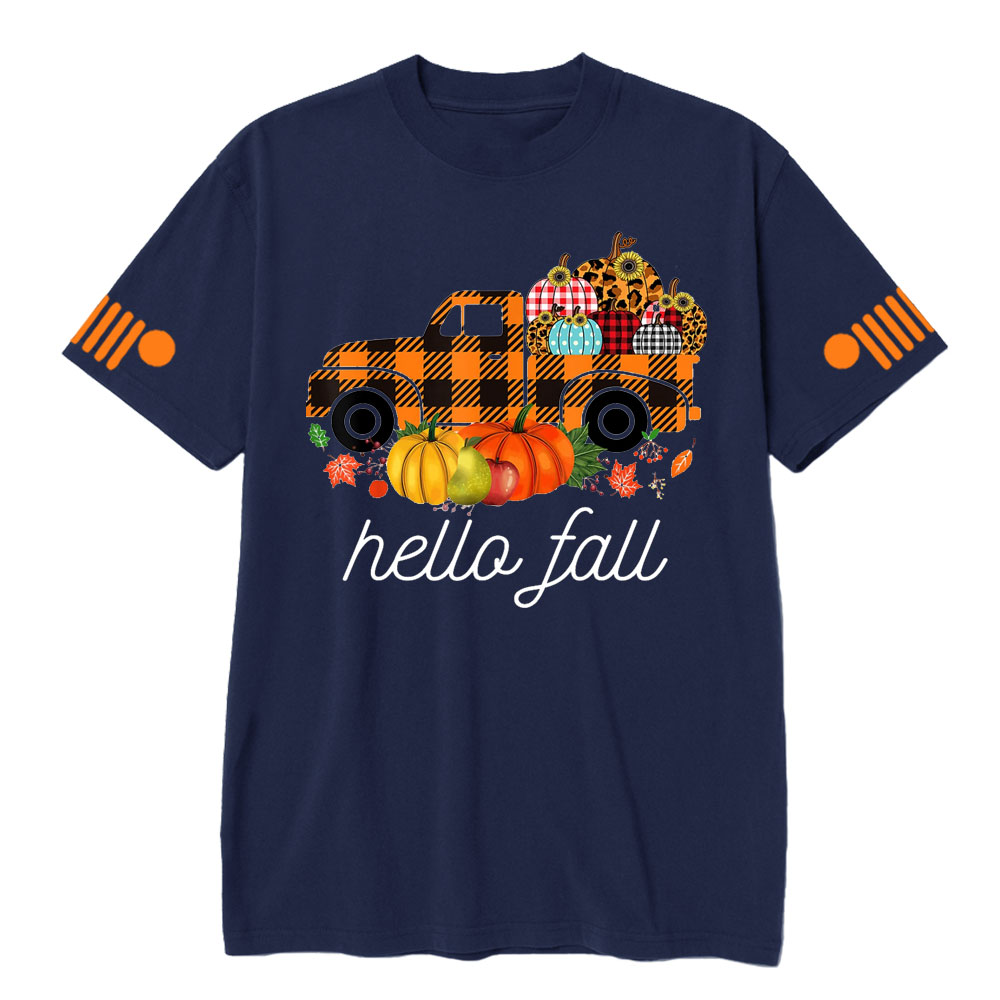 Fall Buffalo Jp Truck Leopard Pumpkin Autumn T-shirt