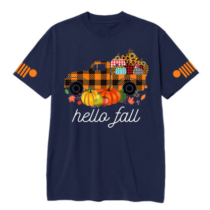 Fall Buffalo Jp Truck Leopard Pumpkin Autumn T-shirt