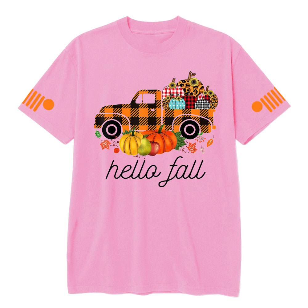 Fall Buffalo Jp Truck Leopard Pumpkin Autumn T-shirt
