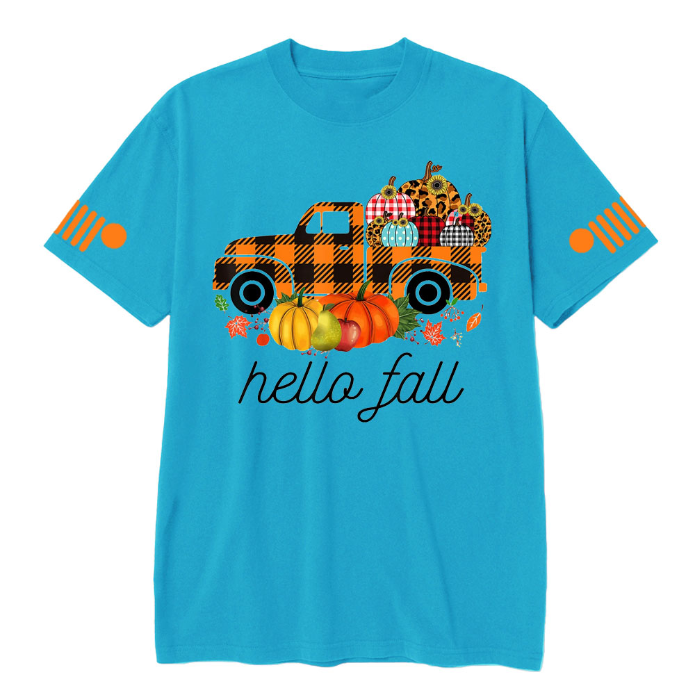 Fall Buffalo Jp Truck Leopard Pumpkin Autumn T-shirt
