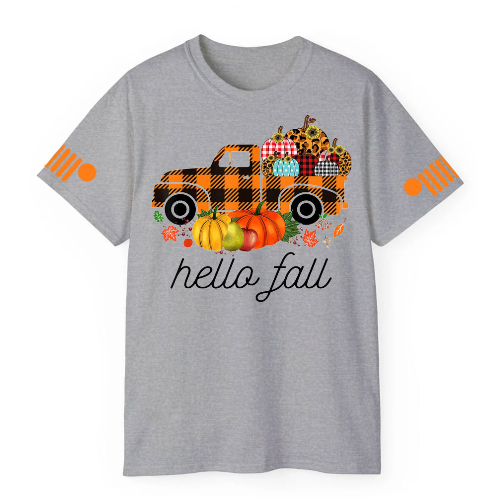 Fall Buffalo Jp Truck Leopard Pumpkin Autumn T-shirt