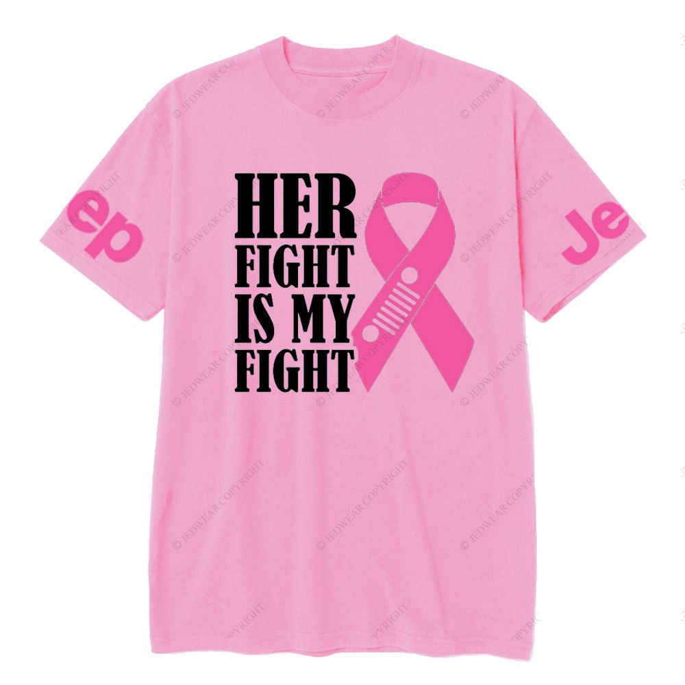 Breast Cancer Awareness Pink Ribbon Her Fight is My Fight Jp T-shirt
