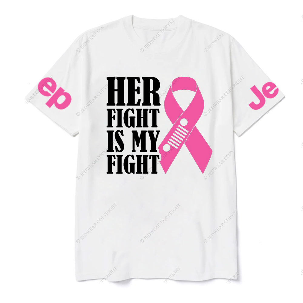 Breast Cancer Awareness Pink Ribbon Her Fight is My Fight Jp T-shirt