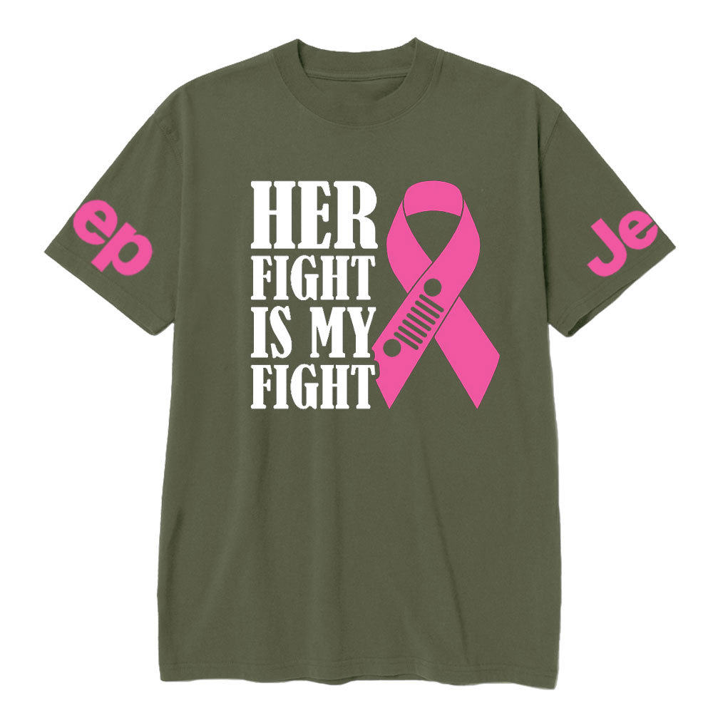 Breast Cancer Awareness Pink Ribbon Her Fight is My Fight Jp T-shirt