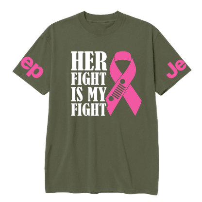 Breast Cancer Awareness Pink Ribbon Her Fight is My Fight Jp T-shirt