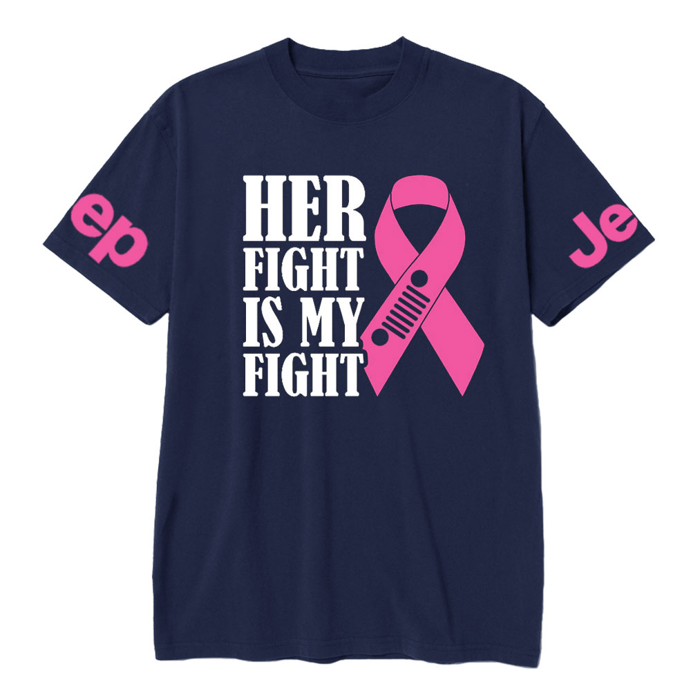 Breast Cancer Awareness Pink Ribbon Her Fight is My Fight Jp T-shirt