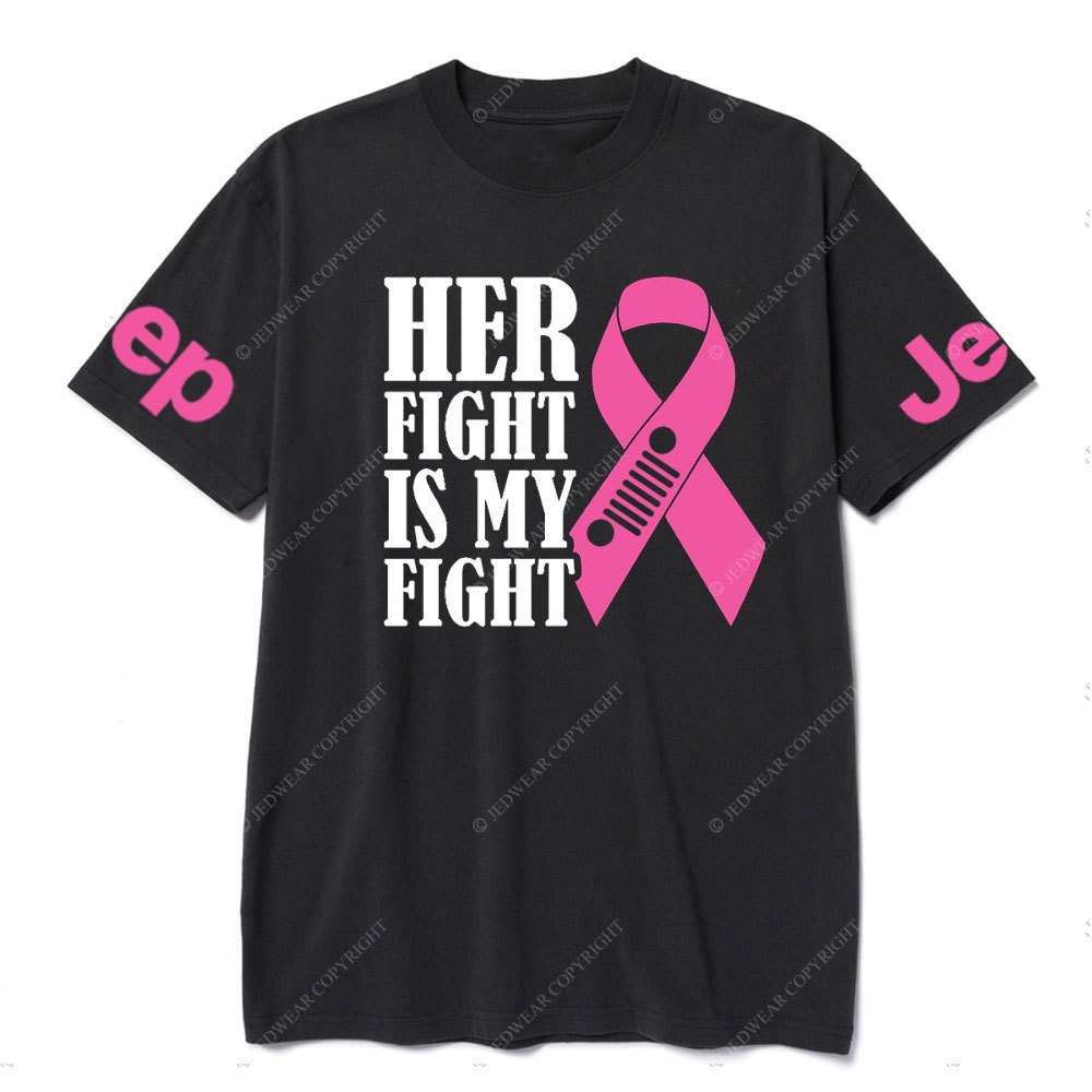 Breast Cancer Awareness Pink Ribbon Her Fight is My Fight Jp T-shirt