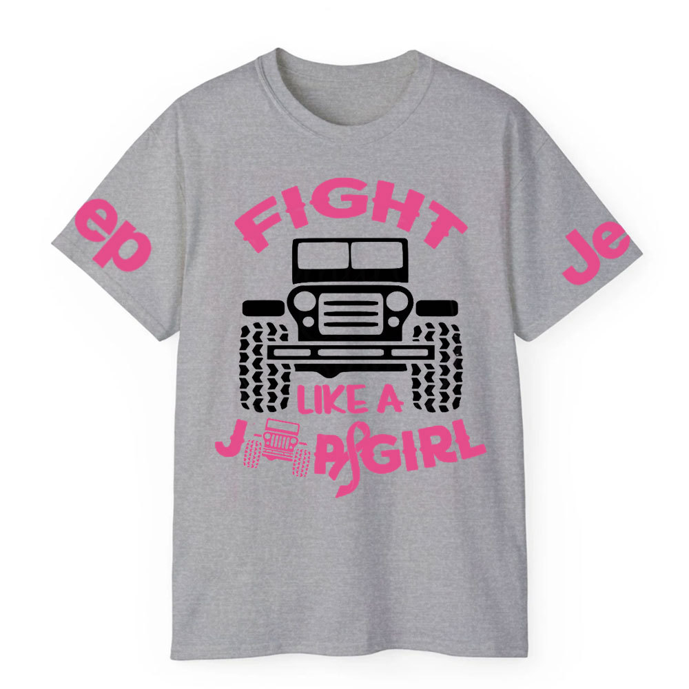 Fight Like A Jp Girl Pink Ribbon Breast Cancer Awareness T-Shirt
