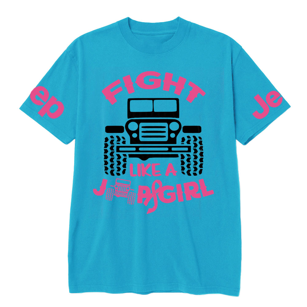 Fight Like A Jp Girl Pink Ribbon Breast Cancer Awareness T-Shirt