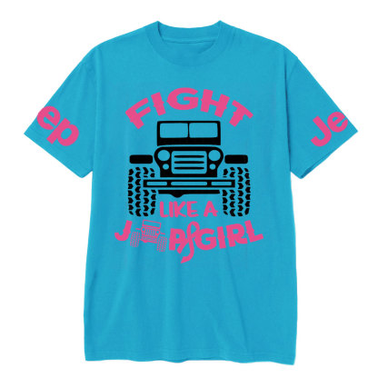 Fight Like A Jp Girl Pink Ribbon Breast Cancer Awareness T-Shirt