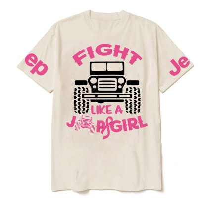 Fight Like A Jp Girl Pink Ribbon Breast Cancer Awareness T-Shirt
