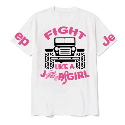 Fight Like A Jp Girl Pink Ribbon Breast Cancer Awareness T-Shirt