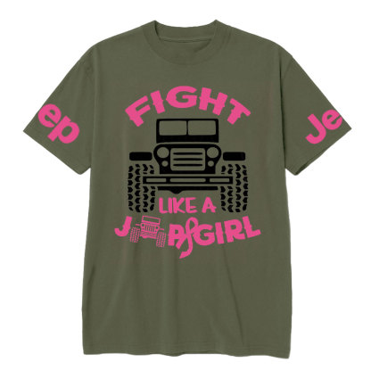 Fight Like A Jp Girl Pink Ribbon Breast Cancer Awareness T-Shirt