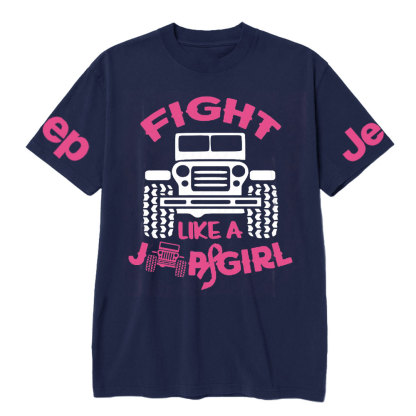 Fight Like A Jp Girl Pink Ribbon Breast Cancer Awareness T-Shirt